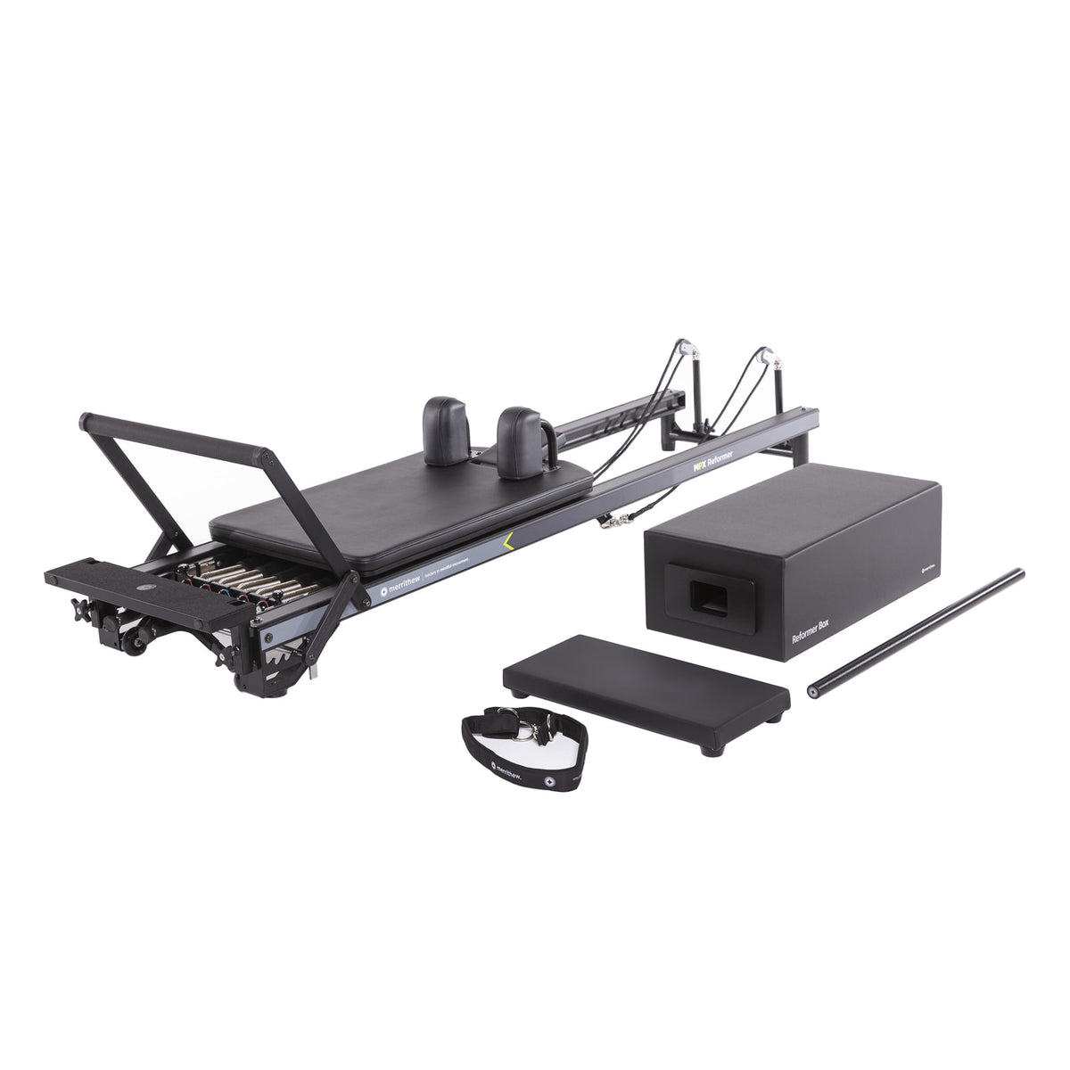 Merrithew MPX Reformer Package with Vertical Stand, full product view